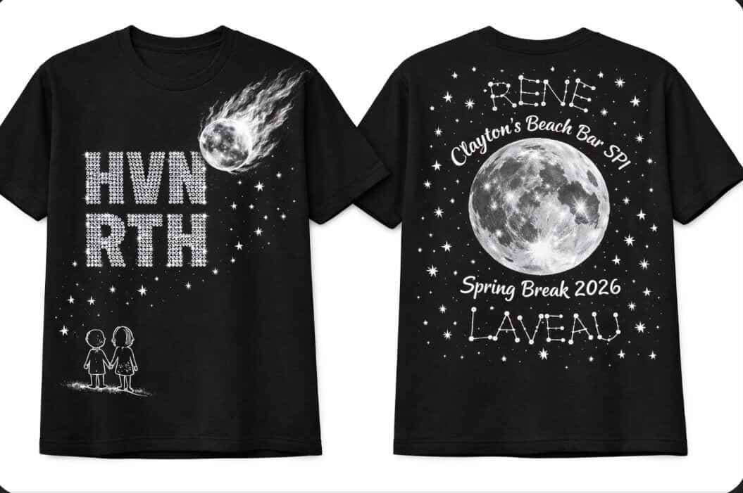 HVN RTH Spring Break 2026 tee — front and back